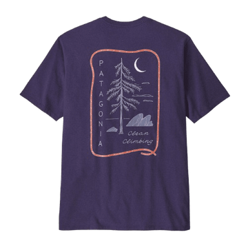 Patagonia Mens Clean Climb Roots Responsibili-Tee Plummet Purple