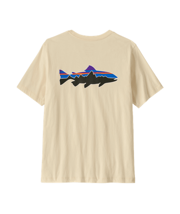 Patagonia Mens Fitz Roy Trout T-Shirt Undyed Natural
