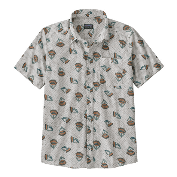 Patagonia Mens Go To Shirt Summer Plant Wool White