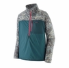 Patagonia Mens Houdini Stash 1/2-Zip Pullover Wetland Blue W/Rock Wash: Thermal Blue