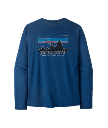 Patagonia Mens L/S Cap Cool Daily Shirt - '73 Skyline Clement Blue - Light Clement Blue X-Dye