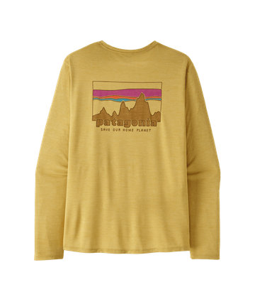Patagonia Mens L/S Cap Cool Daily Shirt - '73 Skyline Limestone Yellow - Light Limestone Yellow X-Dye