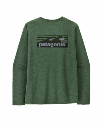 Patagonia Mens L/S Cap Cool Daily Shirt - Boardshort Logo Canopy Green - Light Canopy Green X-Dye