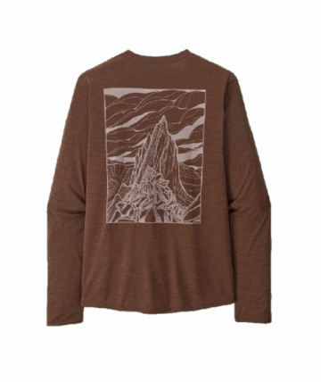 Patagonia Mens L/S Cap Cool Daily Shirt - Cloud Crag Berm Brown - Light Berm Brown X-Dye
