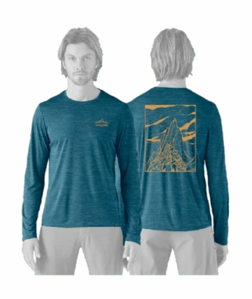 Patagonia Mens L/S Cap Cool Daily Shirt - Cloud Crag Glacial Blue - Light Glacial Blue X-Dye