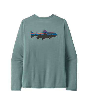 Patagonia Mens L/S Cap Cool Daily Shirt - Fitz Roy Trout Blue Sage - Light Blue Sage X-Dye