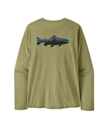 Patagonia Mens L/S Cap Cool Daily Shirt - Fitz Roy Trout Gumtree Green - Light Gumtree Green X-Dye