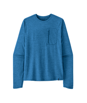 Patagonia Mens L/S Cap Cool Sun Shirt Aquatic Blue - Light Aquatic Blue X-Dye