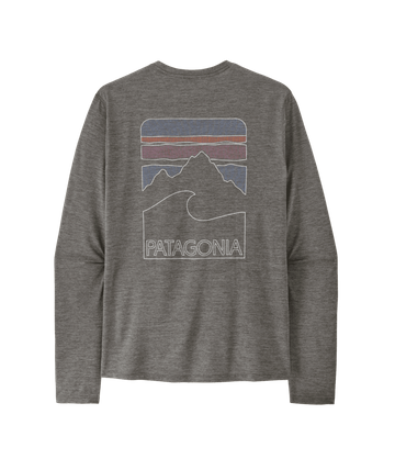 Patagonia Mens L/S Cap Cool Sun Shirt - Peak Visions Forge Grey - Noble Grey X-Dye