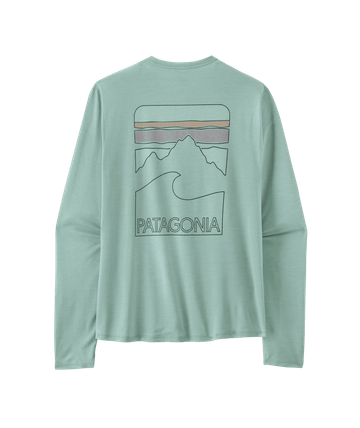 Patagonia Mens L/S Cap Cool Sun Shirt - Peak Visions Thermal Blue - Thin Ice X-Dye