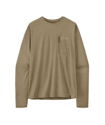 Patagonia Mens L/S Cap Cool Sun Shirt - Water People Banner Seabird Grey - Light Seabird Grey X-Dye