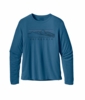 Patagonia Mens L/S Cap Cool Trail Shirt - Stratapeaks Aquatic Blue