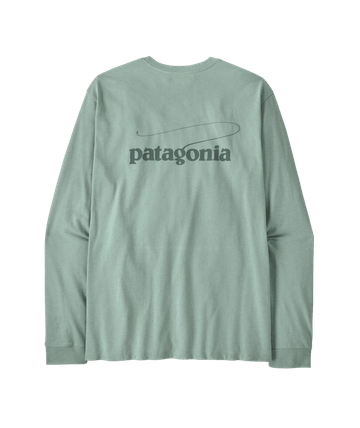 Patagonia Mens L/S Casting Logo Responsibili-Tee Thin Ice
