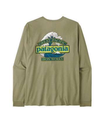 Patagonia Mens L/S Great Waves Responsibili-Tee Gumtree Green