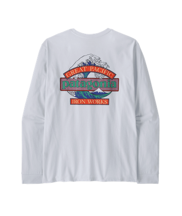 Patagonia Mens L/S Great Waves Responsibili-Tee White