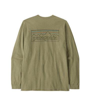 Patagonia Mens L/S P-6 Logo Responsibili-Tee P-6 Outline: Gumtree Green