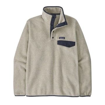 Patagonia Mens Lightweight Synchilla Snap-T PulloverOatmeal Heather w/New Navy