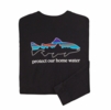 Patagonia Mens Long-Sleeved Home Water Trout Responsibili-Tee Black