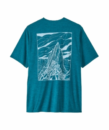 Patagonia Mens Cap Cool Daily Shirt - Cloud Crag Glacial Blue - Light Glacial Blue X-Dye