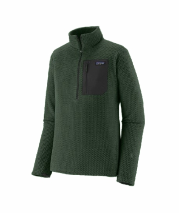 Patagonia Mens R1 Air Zip Neck Treeline Green