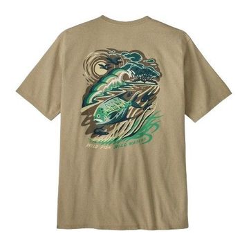 Patagonia Mens Take a Stand Responsibili-Tee Palm Island: Pumice