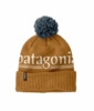Patagonia Powder Town Beanie Hut Tripper Logo: Cinnamon Brown