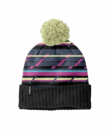 Patagonia Powder Town Beanie Mountain Minded Geo: Smolder Blue