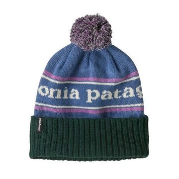 Patagonia Powder Town Beanie Park Stripe: Barnacle Blue (Autumn 2025)