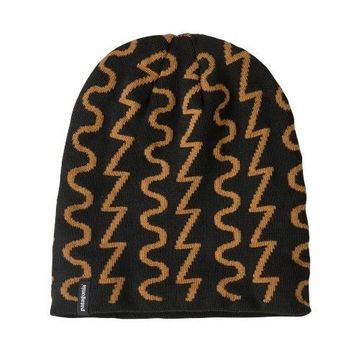 Patagonia PowSlayer Beanie Fresh Tracks: Black (Autumn 2025)