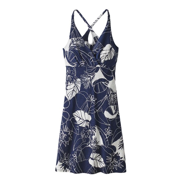 Patagonia Womens Amber Dawn Dress Valley Flora: Classic Navy/ Birch White Patagonia Womens Amber Dawn Dress Valley Flora: Classic Navy/ Birch White