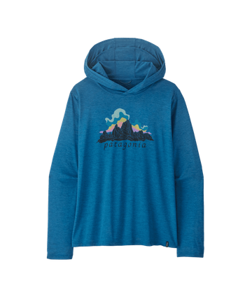 Patagonia Womens Cap Cool Daily Hoody - Fitz Roy Nimbus Aquatic Blue - Light Aquatic Blue X-Dye
