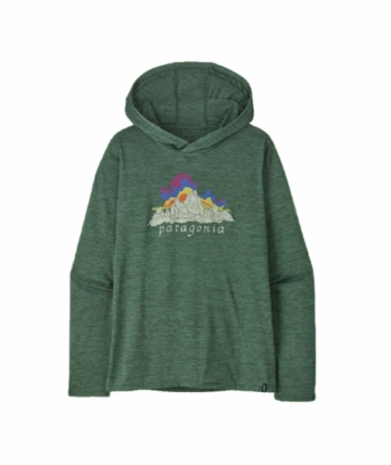 Patagonia Womens Cap Cool Daily Hoody - Fitz Roy Nimbus Canopy Green - Light Canopy Green X-Dye