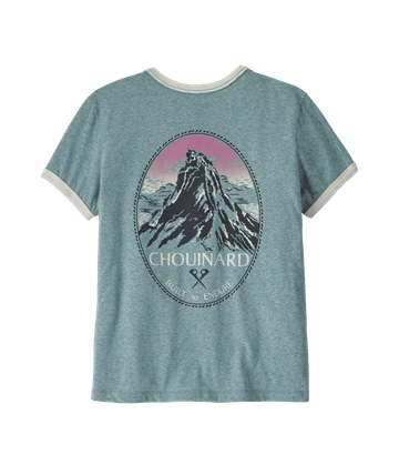 Patagonia Womens Chouinard Crest Ringer Responsibili-Tee Blue Sage
