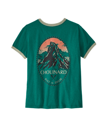 Patagonia Womens Chouinard Crest Ringer Responsibili-Tee Gem Green