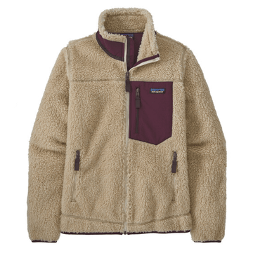 Patagonia Womens Classic Retro-X Jacket Dark Natural w/ Night Plum