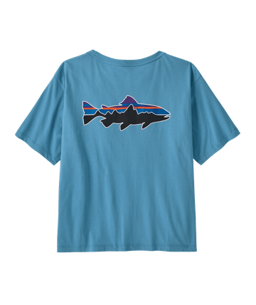 Patagonia Womens Fitz Roy Trout Easy Cut T-Shirt Shore Blue