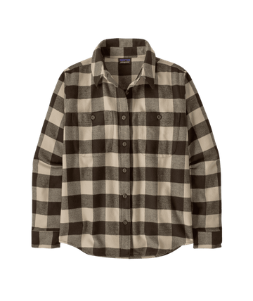 Patagonia Womens Fjord Flannel Shirt Buffalo Check: Otter Brown