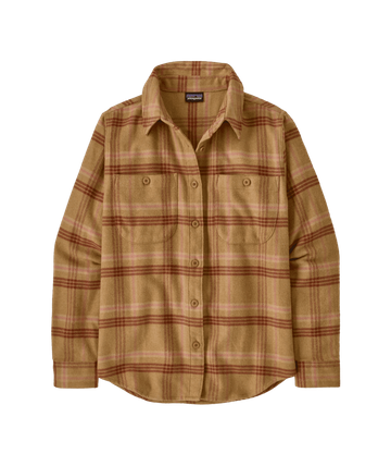 Patagonia Womens Fjord Flannel Shirt Old Spruce/ Nest Brown