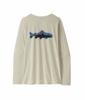Patagonia Womens L/S Cap Cool Daily Shirt - Fitz Roy Trout Dyno White