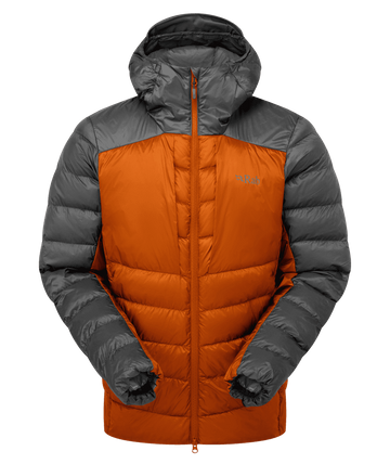 Rab Mens Cirrus Ultra Hoody Graphene/Marmalade (close out)