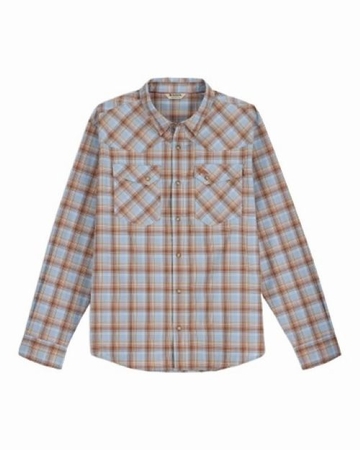 Simms Mens Brackett Long Sleeve Shirt Steel Blue Brackett