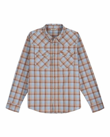 Simms Mens Brackett Long Sleeve Shirt Steel Blue Brackett