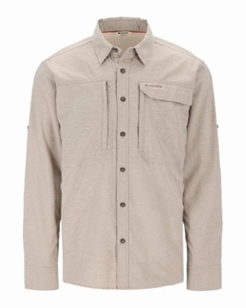 Simms Mens Guide Bugstopper LS Shirt Dolomite Heather