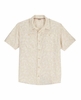 Simms Mens Launch SS Shirt Palm Fish Line Parchment