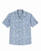 Simms Mens Launch SS Shirt Palm Fish Line Steel Blue