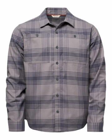 Simms Mens Tailout Flannel Shirt Louie Plaid : Tahitian Pearl