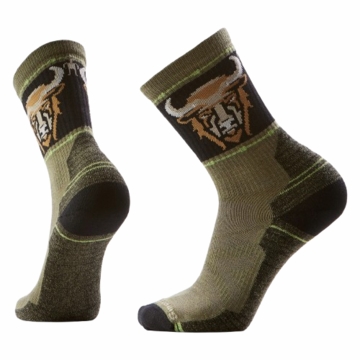 Smartwool Hike Light Cushion Bison Crew Socks Winter Moss
