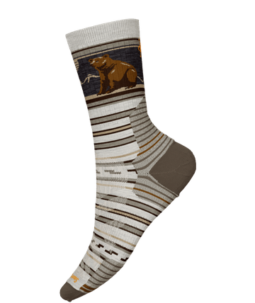 Smartwool Hike Targeted Cushion Bear Stripe Mid Crew Ash