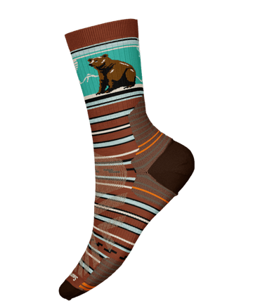 Smartwool Hike Targeted Cushion Bear Stripe Mid Crew Picante