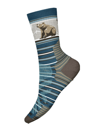 Smartwool Hike Targeted Cushion Bear Stripe Mid Crew Twilight Blue